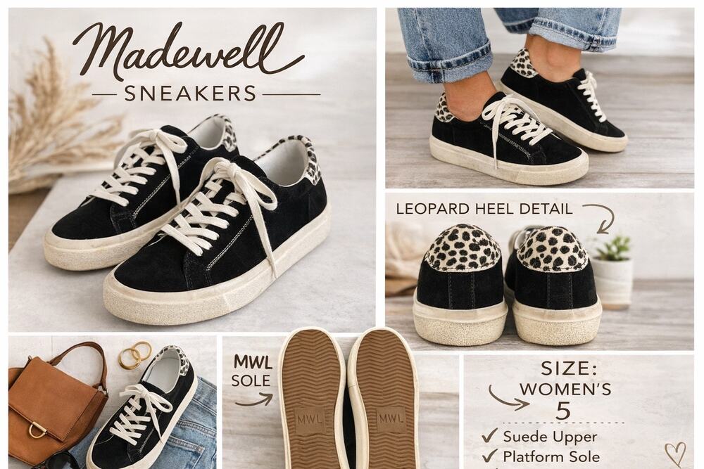 Madewell Sidewalk Low-Top Sneakers in Suede Spotted Calf Hair Size women Size 6